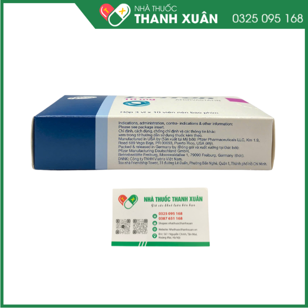 Thuốc Lipitor 10mg  Pfizer điều trị tăng Cholesterol